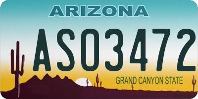 AZ license plate ASO3472