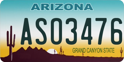AZ license plate ASO3476