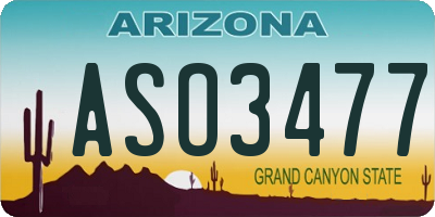 AZ license plate ASO3477
