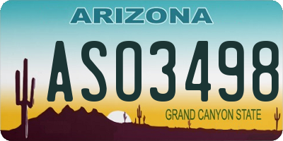 AZ license plate ASO3498