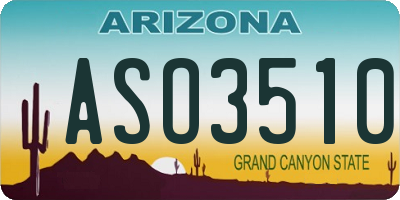 AZ license plate ASO3510
