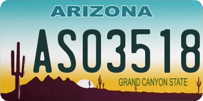 AZ license plate ASO3518