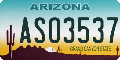 AZ license plate ASO3537