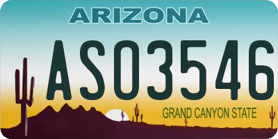 AZ license plate ASO3546