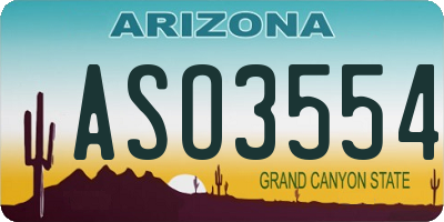 AZ license plate ASO3554