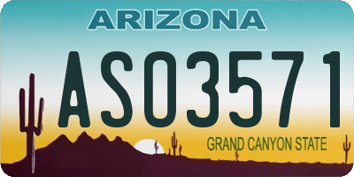 AZ license plate ASO3571