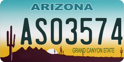 AZ license plate ASO3574