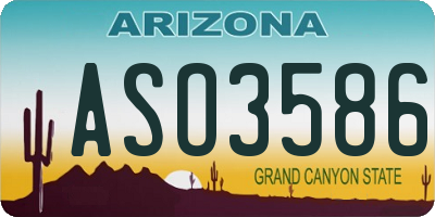 AZ license plate ASO3586