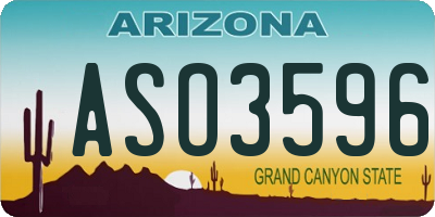 AZ license plate ASO3596