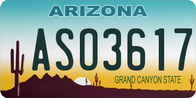 AZ license plate ASO3617