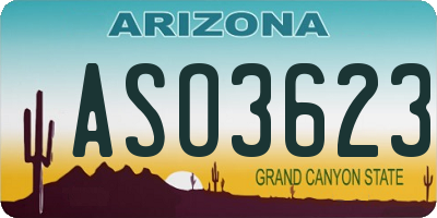 AZ license plate ASO3623