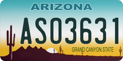 AZ license plate ASO3631