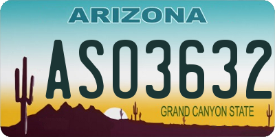 AZ license plate ASO3632