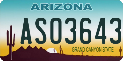 AZ license plate ASO3643