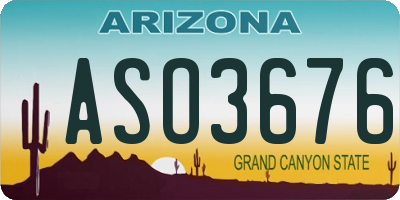 AZ license plate ASO3676