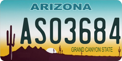 AZ license plate ASO3684