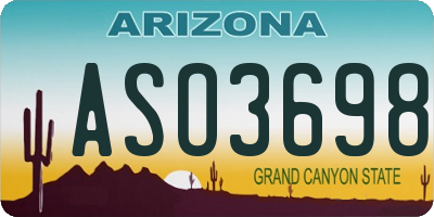AZ license plate ASO3698
