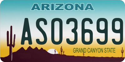 AZ license plate ASO3699