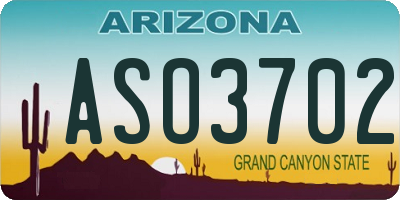 AZ license plate ASO3702