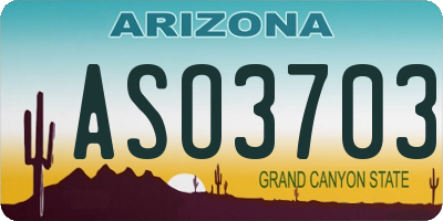 AZ license plate ASO3703