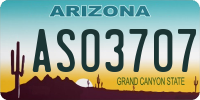 AZ license plate ASO3707