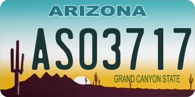 AZ license plate ASO3717