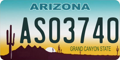 AZ license plate ASO3740