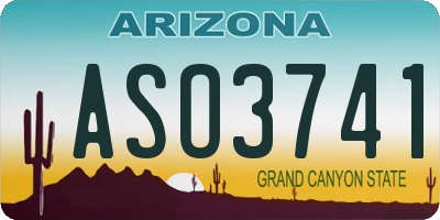 AZ license plate ASO3741