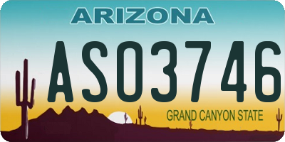 AZ license plate ASO3746