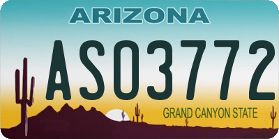 AZ license plate ASO3772