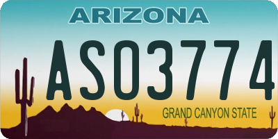 AZ license plate ASO3774