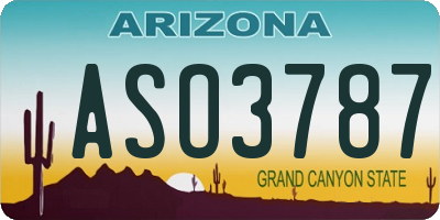 AZ license plate ASO3787
