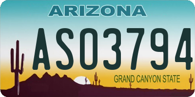 AZ license plate ASO3794