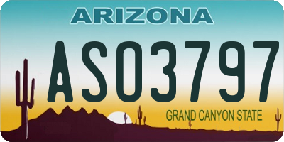 AZ license plate ASO3797