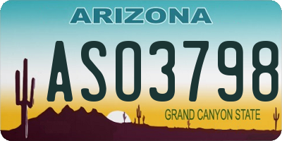 AZ license plate ASO3798
