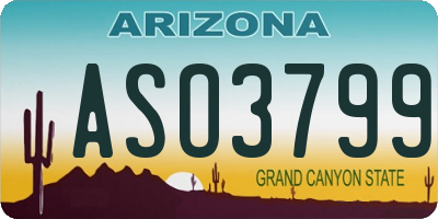 AZ license plate ASO3799