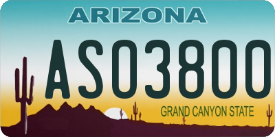AZ license plate ASO3800