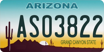 AZ license plate ASO3822