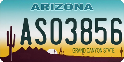 AZ license plate ASO3856
