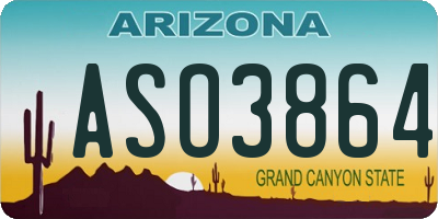 AZ license plate ASO3864