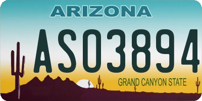 AZ license plate ASO3894