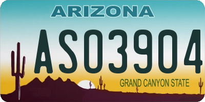 AZ license plate ASO3904
