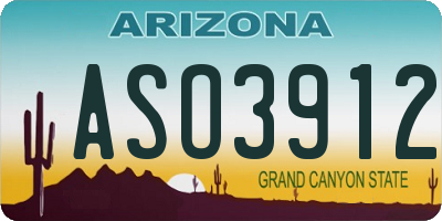 AZ license plate ASO3912