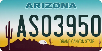 AZ license plate ASO3950