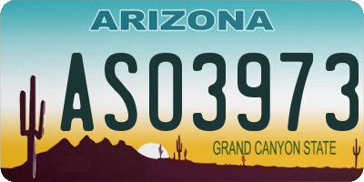 AZ license plate ASO3973