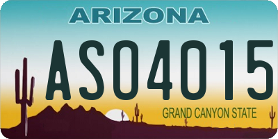 AZ license plate ASO4015