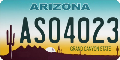 AZ license plate ASO4023
