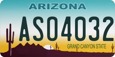 AZ license plate ASO4032