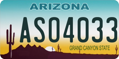 AZ license plate ASO4033