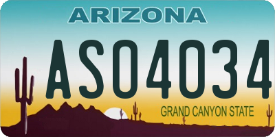 AZ license plate ASO4034